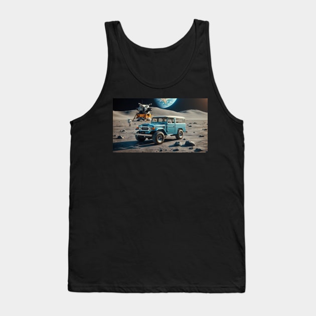 1966 Toyota Land Cruiser FJ on the Moon Tank Top by NebulaWave